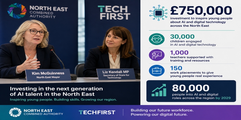North East mayor invests £750,000 to equip 30,000 primary school children with AI and digital skills