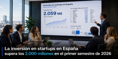 La inversión en startups en España supera los 2.059 millones en el primer semestre de 2026, un 5% más que el año anterior